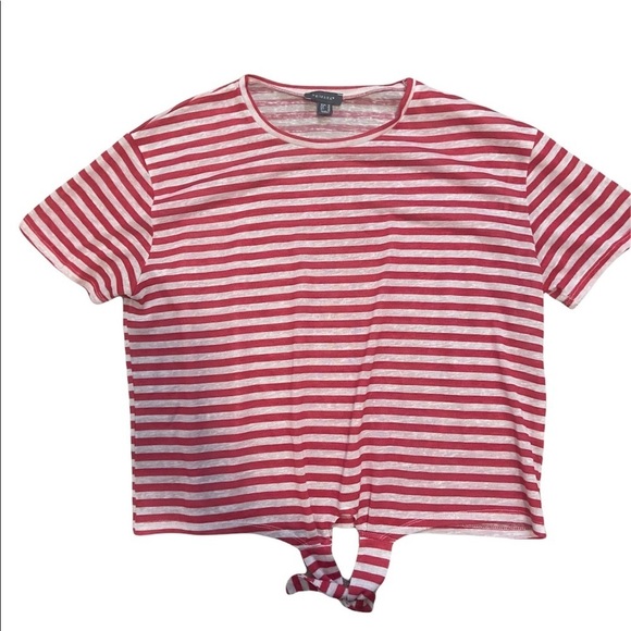 Primark | Tops | Primark Red And White Striped Tie Up Crop Top Tshirt |  Poshmark